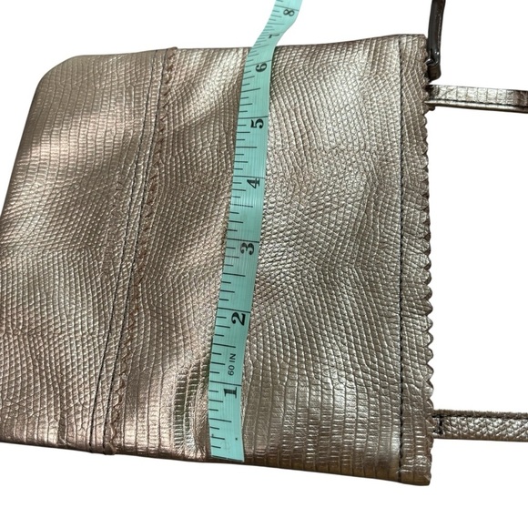 BANANA REPUBLIC - GOLD TONE CROSSBODY COMPACT BAG - 24” NON-ADJUSTABLE STRAP S2 - Picture 11 of 11